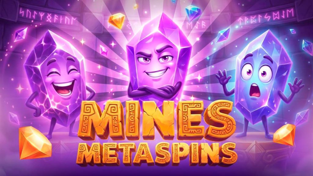 Dark glowing mine grid game interface on a sleek crypto casino platform screen at night