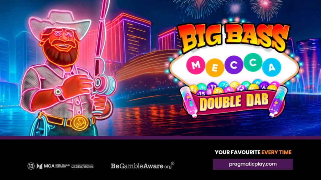 Glowing slot machine reels in a dark moody casino environment with dramatic neon lighting