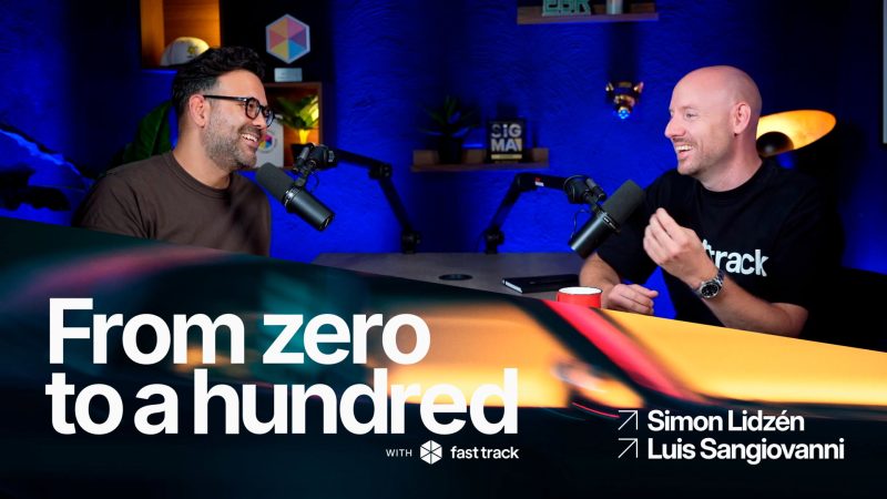 Futuristic dark studio setup with glowing data streams and holographic marketing analytics displays